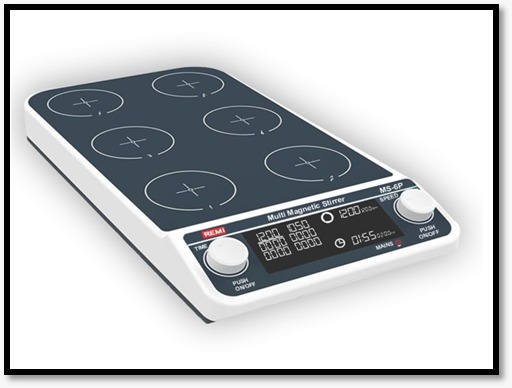 REMI Multi Position Magnetic Stirrer MS-6P (6 Stirring Positions) | Laboratory Multi Stirrer
